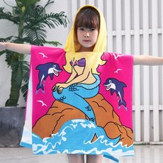 加大兒童浴巾斗篷 寶寶洗澡游泳浴袍 中大童 吸水不掉毛