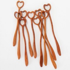 [센에코] 우드 머들러 하트 고래 하이볼 칵테일 롱 머들러 스틱 나무 티스푼, 옻칠, 1개, 하트 머들러210(일반 타입)