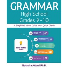 (영문도서)Grammar High School Grades 9-10: A Simplified Visual Guide with Quick Checks Paperback, Natasha Attard, English, 9789918959426