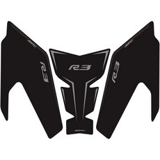 TZMAPU 오토바이 연료탱크 보호대 야마하 R3 패드 미끄럼 방지 가스탱크 스티커 세트 고무 보호패드 검정, Black