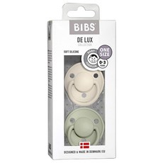 VIPS DE LUX矽膠安撫奶嘴 2入, 象牙+鼠尾草, 均碼(0~3歲), 1組