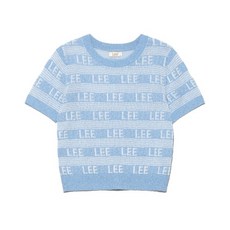 브랜드정품 리 LEE 우먼 자카드 스트라이프 니트 라이트블루 362471