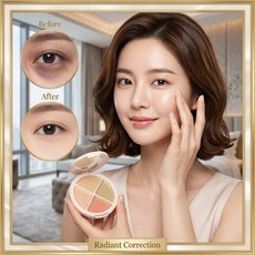 [브라이트닝]휴대용 멀티 컬러 컨실러 팔레트 홍조 잡티 여드름흉터 다크서클 커버 크림 팟, C, 1개 웰컴할인