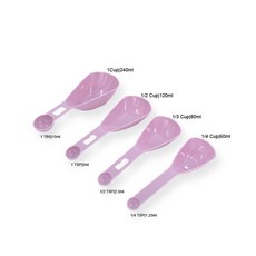 DFMEI 工廠直供4件套雙頭量杯量匙 DIY彩色雙刻度量杯量勺 烘焙神器工具, 1個, 四件套:彩色