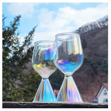 티니블랑 아웃도어 어쎔블 캠핑 휴대용 조립형 글라스잔 와인 샴페인잔 390ml, 1개