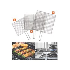 캠핑 닭꼬치 불고기 스테인리스 손잡이 석쇠, 소