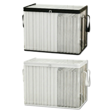 펴나나다 투명 PVC 책 보관함 가방, 2개, 블랙+화이트