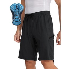 BERGRISAR 남성용 투인원 마운틴 바이크 반바지 3D 패딩 바이크 쇼트 사이클링 반바지 휴대폰 포켓 포함 아미 그린. L 157293