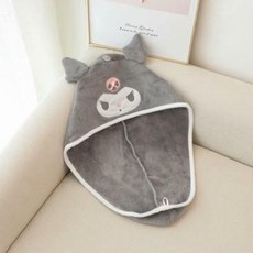 可愛乾髮帽 吸水速乾 浴帽巾 洗頭擦頭髮包毛巾帽子, 灰色惡魔乾髮帽,描述中, 1個