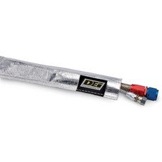 디자인 엔지니어링 히트 시스 알루미늄화 슬리브 u2013 1-1/2" I.D. x 3피트 고온 열 및 마모 방지 호스 라인 와이어 | 최대 2000 F 반사, 1/2" I.D.