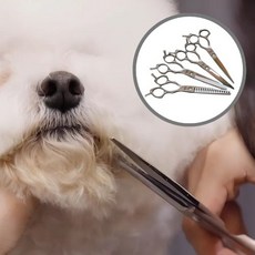 애견미용가위 세트 커브가위 숱가위 요술가위 일자가위 머즐가위, 1개