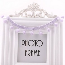 미니 진주 폼폼 프린지 리본 재봉 레이스 니트 원단 수제 DIY 공예 액세서리 4 야드 트림 볼 10 mm, 4yard, light purple, light purple