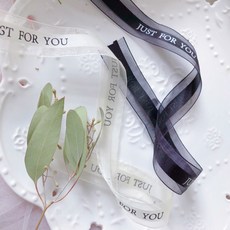 英文字體紗拼接緞帶 乾燥不凋花捧花花束 結婚胸花 DIY禮品包裝 蝴蝶結 手作緞帶花髮飾, 米杏, 米杏