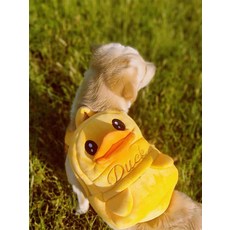 강아지 대형견 백팩 리트리버 유치원 소형견 배트맨 가방, 1개, 옐로우덕