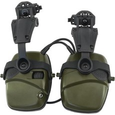 청력 보호 귀마개 방음 헤드셋 사격용 사격 스포츠에 이상적인 젤 이어 패드/ARC 레일 어댑터를 사용한 소음 캔슬링 사운드 증폭, Army Green, 1개