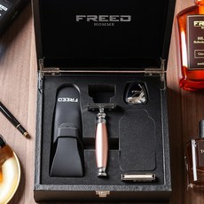 FREED 兩周年紀念款 尊爵四件組雙刃刮鬍刀禮盒 刻字 男 禮物, 1個, 玫瑰金,不需刻字, 10