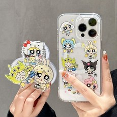 桃園出貨-變裝小女警磁吸支架適用iPhone16/15ProMax蘋果14/13/12/11手機殻, 【變裝小女警-單殼】磁吸款,蘋果13Pro Max