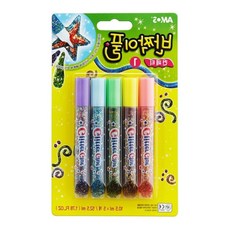 코벡사 반짝이풀 미술놀이 10.5ml*5색 유아반짝이풀 만들기체험 종이접기 아동용풀