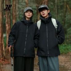 프리미엄 남녀공용 아웃도어 재킷 등산용 방수 방풍 방한복 오버핏 가을 겨울 발열 바람막이