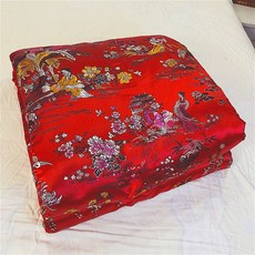 프라운 원앙금침 세트 실크 금침 이불 원앙 전통 혼수이불, 솜 없음 이불 커버만, 코리안레드십이미아이