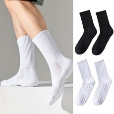 쿠션 스포츠 러닝 장목 양말, 1개, 블랙