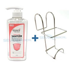 [한정수량] 그린제약 핸드세니타이저겔 [체리블라썸향 500ml +용기 거치대] 세트, 1개