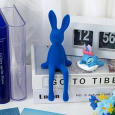 인테리어 소품 선반 벨벳 플록 앉은 토끼 오브제 35, BL