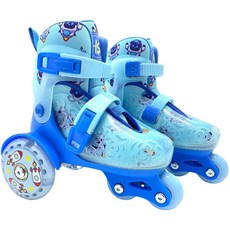 HS 低重心兒童溜冰鞋 鎖輪設計 閃光大輪 直排輪 雙排輪 輪滑鞋, 藍色