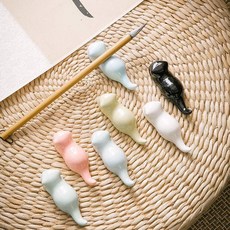고양이 모양 수저받침 1+1 붓거치대 트레이 집들이선물, 색상랜덤 1+1, 색상랜덤 1+1, 1개