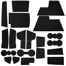 CupHolderHero 폭스바겐 폭스바겐 VW 아틀라스 액세서리 2018-2021 프리미엄 맞춤형 내부 미끄럼 방지 먼지 방지 컵 홀더 인서트 센터 콘솔 라이너 매트 도어 포, 단색 블랙