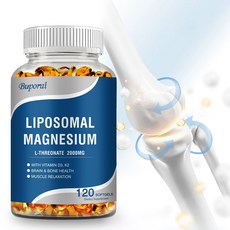 Buporai 脂質體鎂 L-蘇糖酸鹽 2000mg 膠囊 促進腦部與骨骼健康, 60組