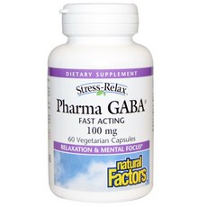Natural Factors Relax Parma GABA 100 毫克素食膠囊, 1個, 60入