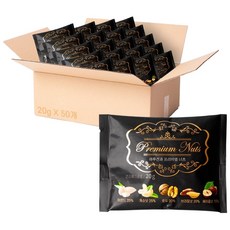 송림식품 하루견과 프리미엄너츠 낱봉 50봉, 50개, 20g