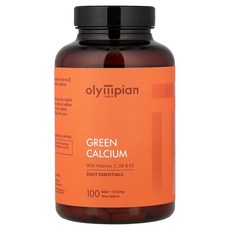 Olympian Labs 녹색 칼슘 비타민C D3 & K2 함유, 1개