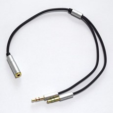 (티테크놀로지) 티테크놀로지 3.5스테레오(F/2M) Y형 케이블 (0.3M) (T-PCHEADSET-0.3M), 핑크-0.3M, 1개