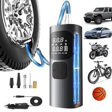 타이어 팽창기 휴대용 공기 압축기 3배 빠른 휴대용 공기 압축기 자동차 타이어용 16000mAh 무선 에어 펌프 자동차 오토바이 자전거 및 공용 150PSI 원클릭 스, 타이어 팽창기 휴대용 공기 압축기, 3배 빠른 휴대용