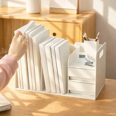 페이퍼랩 책꽂이 서랍 책상 정리 수납함, 1개, 화이트 서랍