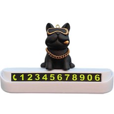 리버폭스 악당견 보스독 주차 번호판, 화이트 + 블랙, 1개