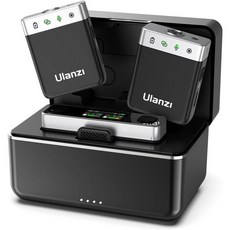 ULANZI AM18 무선 라발리에 마이크 시스템 충전 케이스 지능형 LCF 소음 감소 iPhoneAndroidPC카메라와 호환되는 48KHz 16비트 비압축 오디오 라펠 마이, AM18 Microphone, 1개