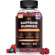 Effective Nutra Saffron Gummies for Adults 88.5mg - Mood Support & Stress Relief with GABA Passio, Effective Nutra Saffron Gummie