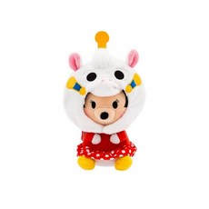해외 Disney Store 공식 미니 믹스 잇 봉제 인형 - 레이디 귀여운 동물 앤 매치 탈착식 모자 후크 루프 스트랩 어린이 및 수집가를 위한 플러시 장난감 17.8cm7인, 미니 마우스.