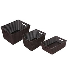 【JOJO 聯府】藤藝107收納籃 26.5L KGB-107, 咖啡, 1個