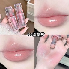 羅娜女神 沁潤輕感鏡面口紅, 1個, 01#溫變桃（早八僞素顔）