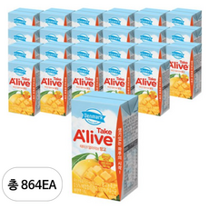 동원에프엔비 덴마크 테이크 얼라이브 망고 멸균 음료, 120ml, 864개