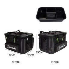 VENTO eva加厚路亞箱釣魚桶磯釣箱不可折疊漁具用品防雨進水釣魚箱漁具, 40黑單包款+內格, 1個