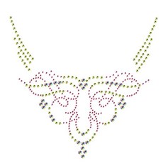 의류리폼 핫픽스 모티브 neck-003 핫픽스 의류리폼 핫픽스모티브 반짝이스티커 DIY+노드커머스Shop, White