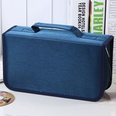 CD收納包 大容量128片碟片包 光碟盒40片/80片DVD光盤包 CD收納整理盒, 128片（藍色1個裝）