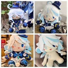 桃園出貨 原神 芙寧娜 水神 屬性 40公分 棉花娃娃 游戲同人 動漫周邊 換裝公仔 玩偶 床頭擺件 擺飾 交換禮物, 1個, 芙寧娜＋主圖衣服 套裝 B款,四十公分