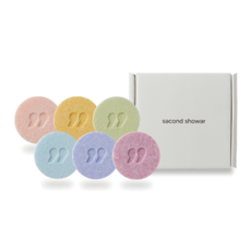 샤워하며 즐기는 스팀형 아로마 테라피 세컨샤워 샤워스티머 아로마 컬렉션 세트 (벚꽃/유자/유칼립투스/페퍼민트/라벤더/패션프루트 향) 1세트 6개입, 1개, 180g, 아로마 컬렉션 (6개입/각 향 1개입)