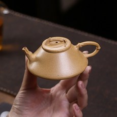宜興紫砂壺黃金段泥竹節石瓢壺90cc容量精緻半手工藝, 1個